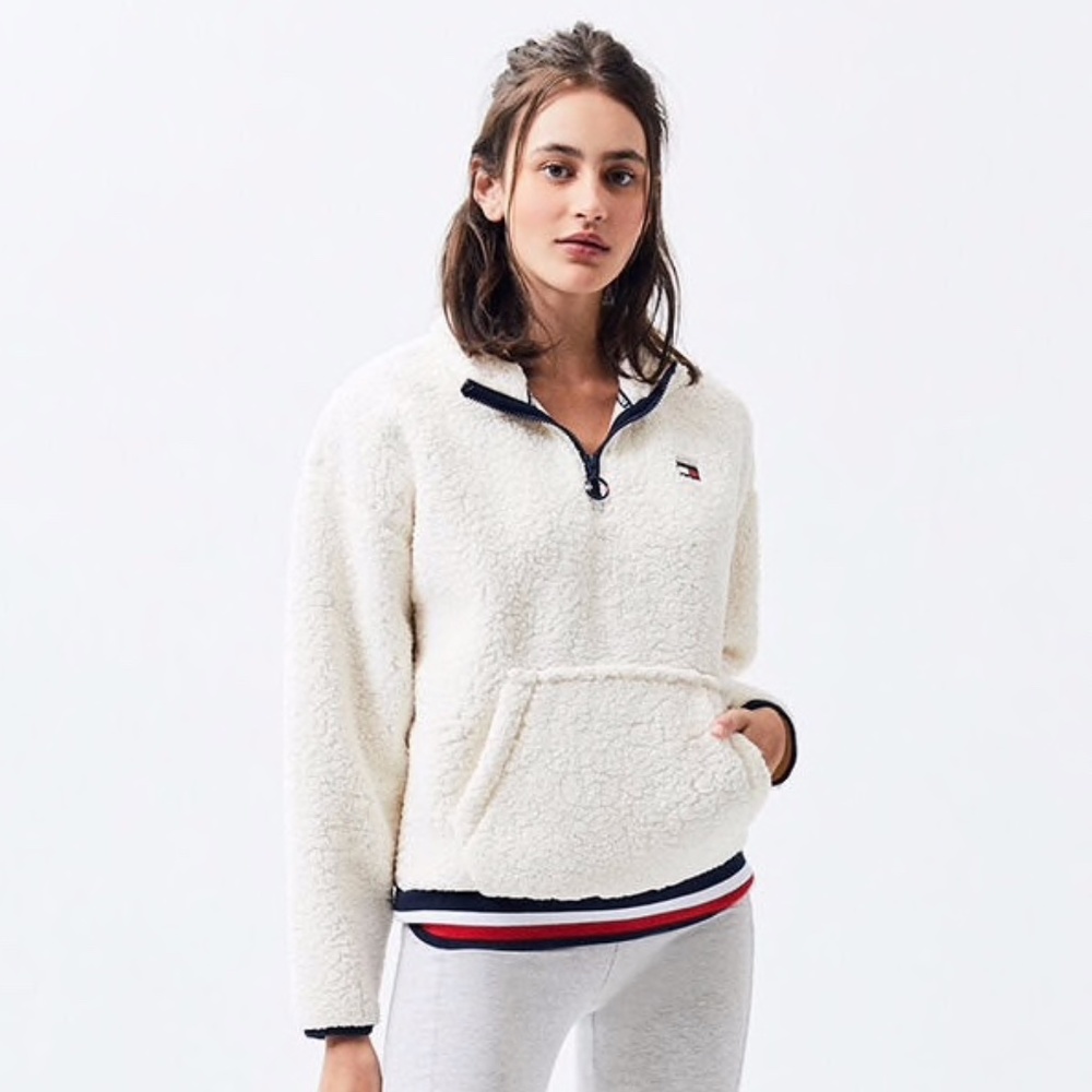 Pacsun Tommy Hilfiger Sherpa Half Zip Sweatshirt